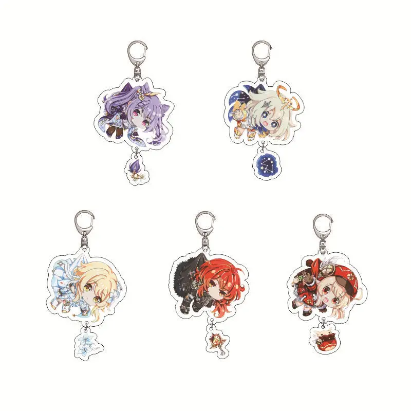 Anime Spiel Yaunshen Impact Acryl Schlüsselanhänger Klee Paimon Jean Gunnhildr Barbara Gunnhildr Cartoon Cosplay Requisiten Fan Geschenk Pendent