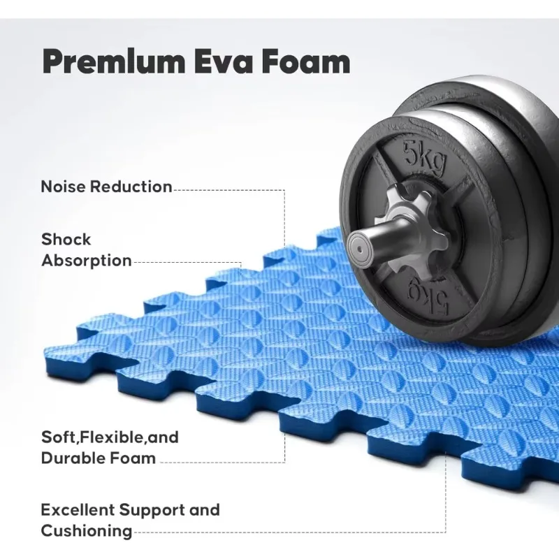 

24 in x 24 in x ½ in - 16 Tiles Home Gym Mat, Puzzle Exercise Mat, EVA Interlocking Foam Floor Tiles for Home Workout Equipment