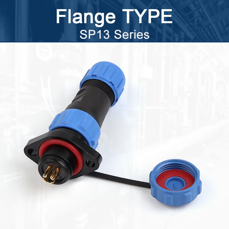 SP13 IP68 Nut/Flange/Docking Waterproof Connector Plug Socket 2/3/4/5/6/7 Pin Male Female Quick Cable Wire Connectors Welding