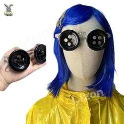 Coraline Cosplay Coraline guziki czarne guziki okulary do innych kostiumów matki okrągłe okulary uszy guzików dla dziecka