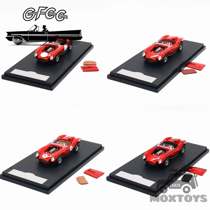 GFCC 1:64 250TR أحمر / أحمر معدني / # 9 / دوائر بيضاء حمراء دييكاست نموذج سيارة