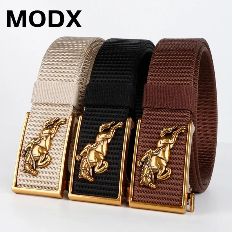 

MODX Mens Automatic Nylon Belt Male Army Tactical Belt for Man Military Canvas Belts High Quality Jeans Fashion Luxury