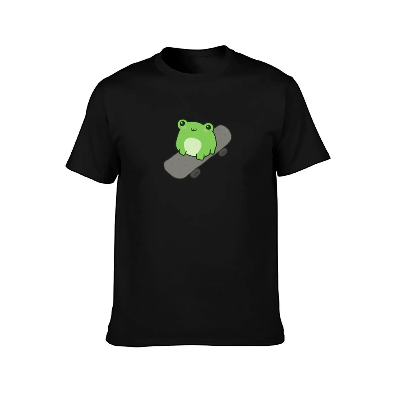 Cute Fat Frog on Skateboard, Kawaii Cottagecore Aesthetic, Happy Skateboarding Froggy, Sweet Skater Frogge, Sports and F T-Shirt