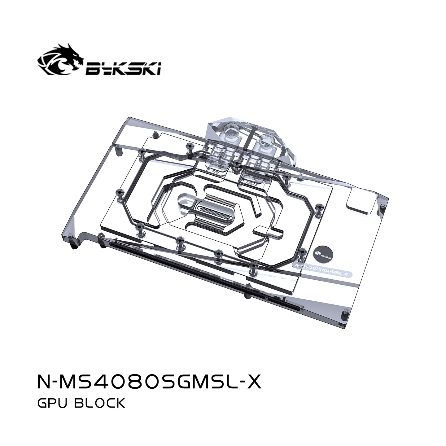 Bykski  N-MS4080SGMSL-X GPU Water Block Use for MSI RTX 4080 Super GAMING X SLIM Video Card / Chrome-plated Red Copper Process