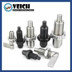 VCN226 M10/M12/M16/M20 Carbon Steel/Stainless Steel Lever Cap L-Shape Threaded Index Plungers With Nuts Self-locking Locate Pins