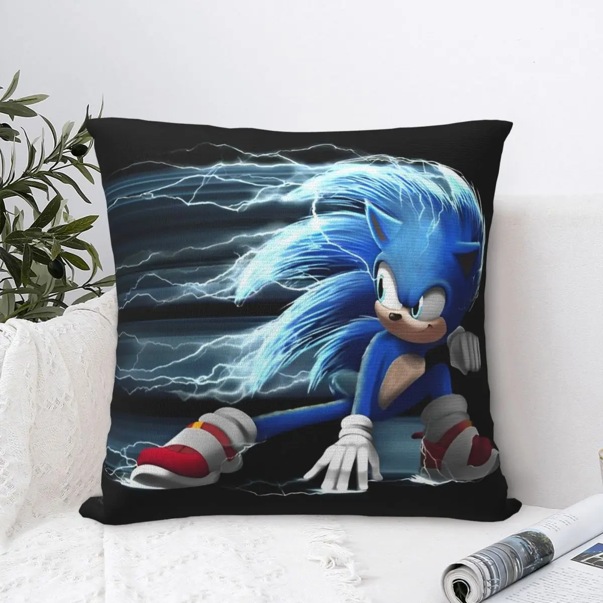 S-Sonics The H-Hedgehogs Square Pillow Covers Polyester Home Cushion Cover Cute Throw Pillow Case 45*45