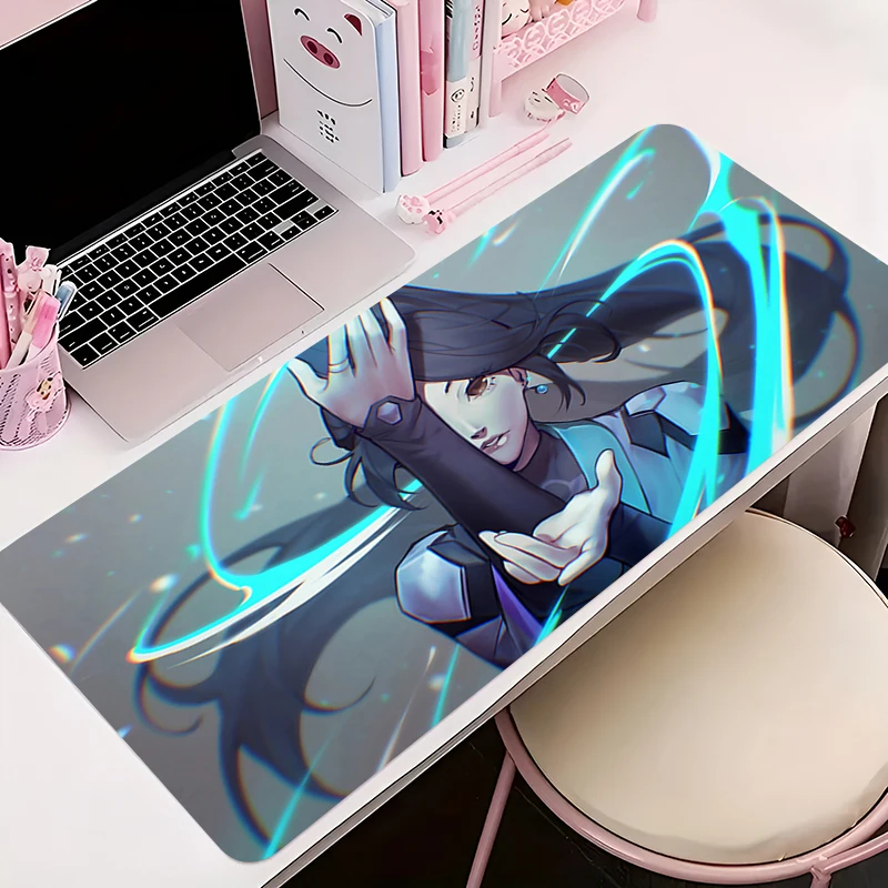 

Mouse Pad Gamer Anti-slip Anime Desk Mat Gaming PC Accessories Tablet Pad Large Mousepad Extended V-valorant Sage Keyboard Mat