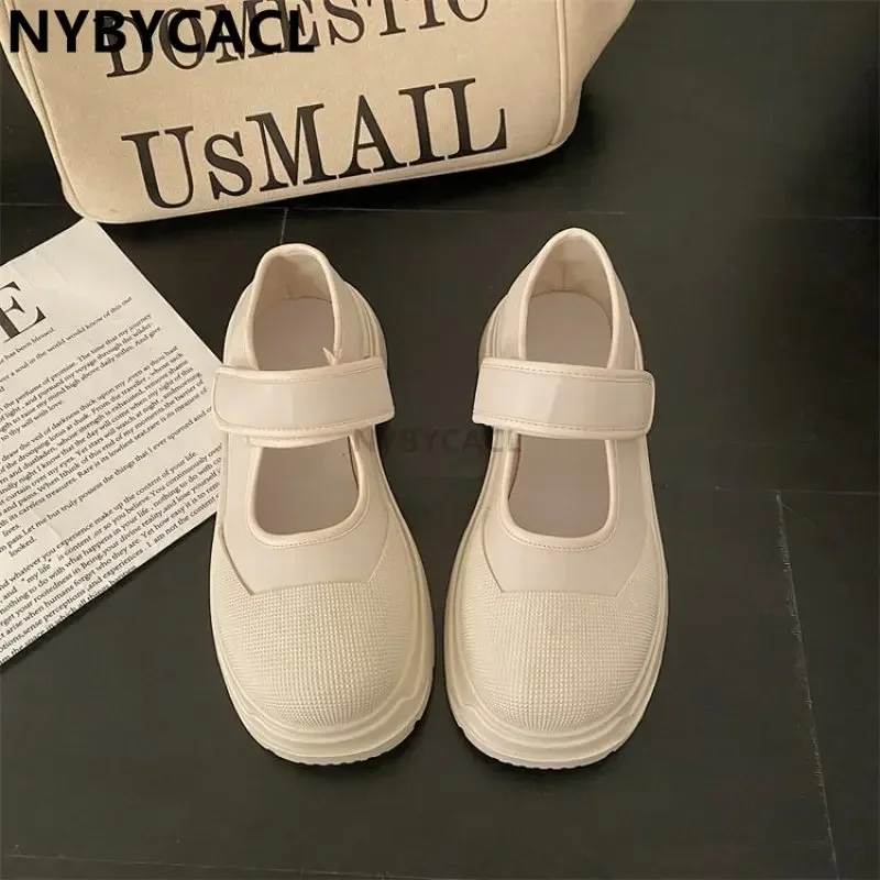 New French Style Women Espadrilles Hook Loop Casual Platform  Black Daily Girls Fashion Vintage Shoes