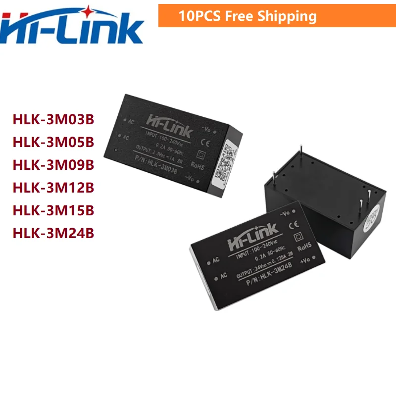 

10PCS Hi-Link Original HLK-PM09 3M05B 3M03B 3M09B 220V to 5V 9V 12V 15V 24V 3W AC DC Power Supply Module Intelligent Switch