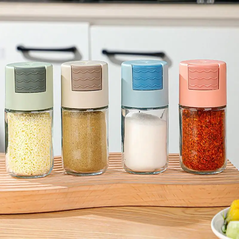 

Spice Jars With Bamboo Lid Spice Seasoning Containers Salt Pepper Shakers Dust-Proof Spice Jars Seasoning Containers For BBQ