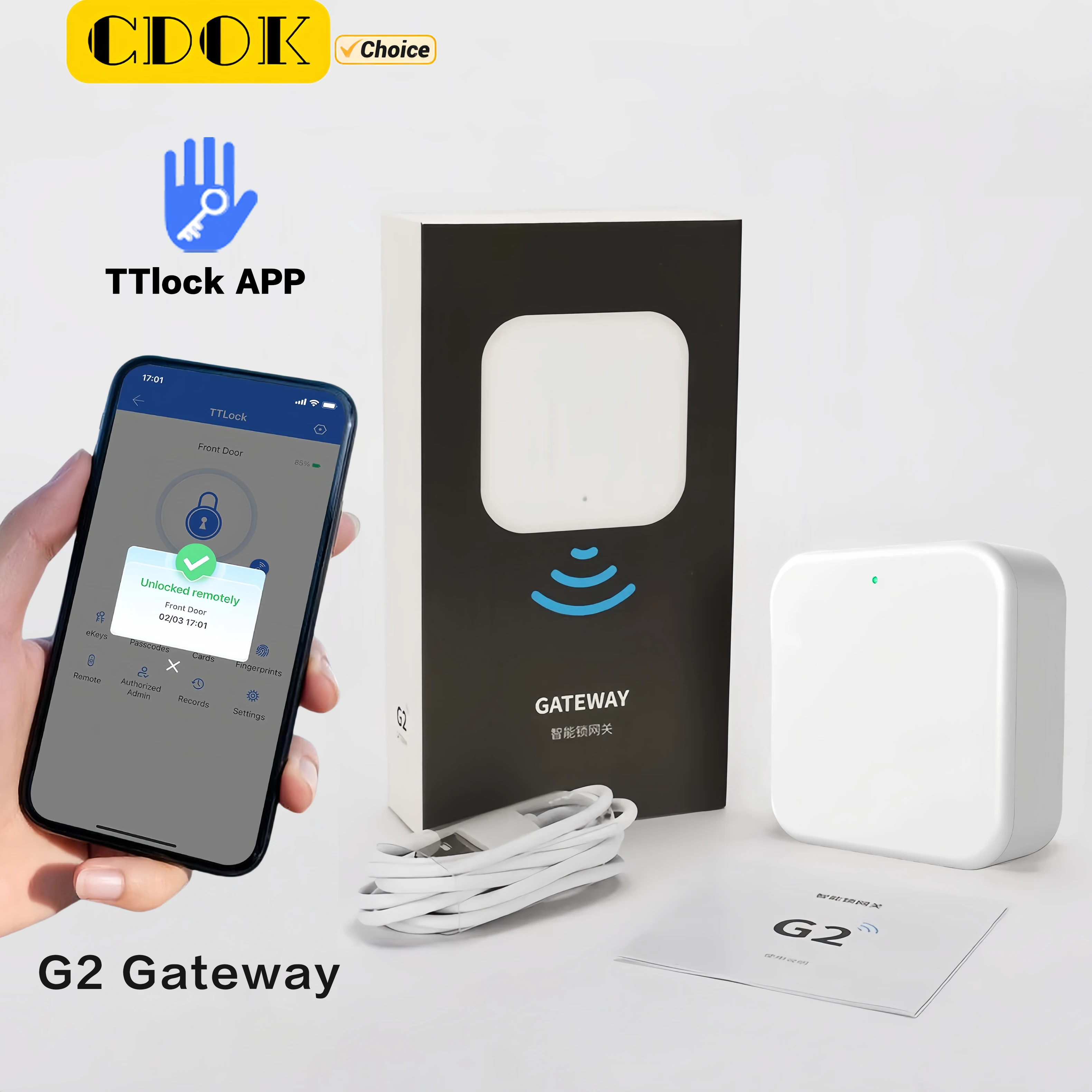CDOK G2TTlock Gateway, use it to connect your lock to implement remote unlocking, more convenient management