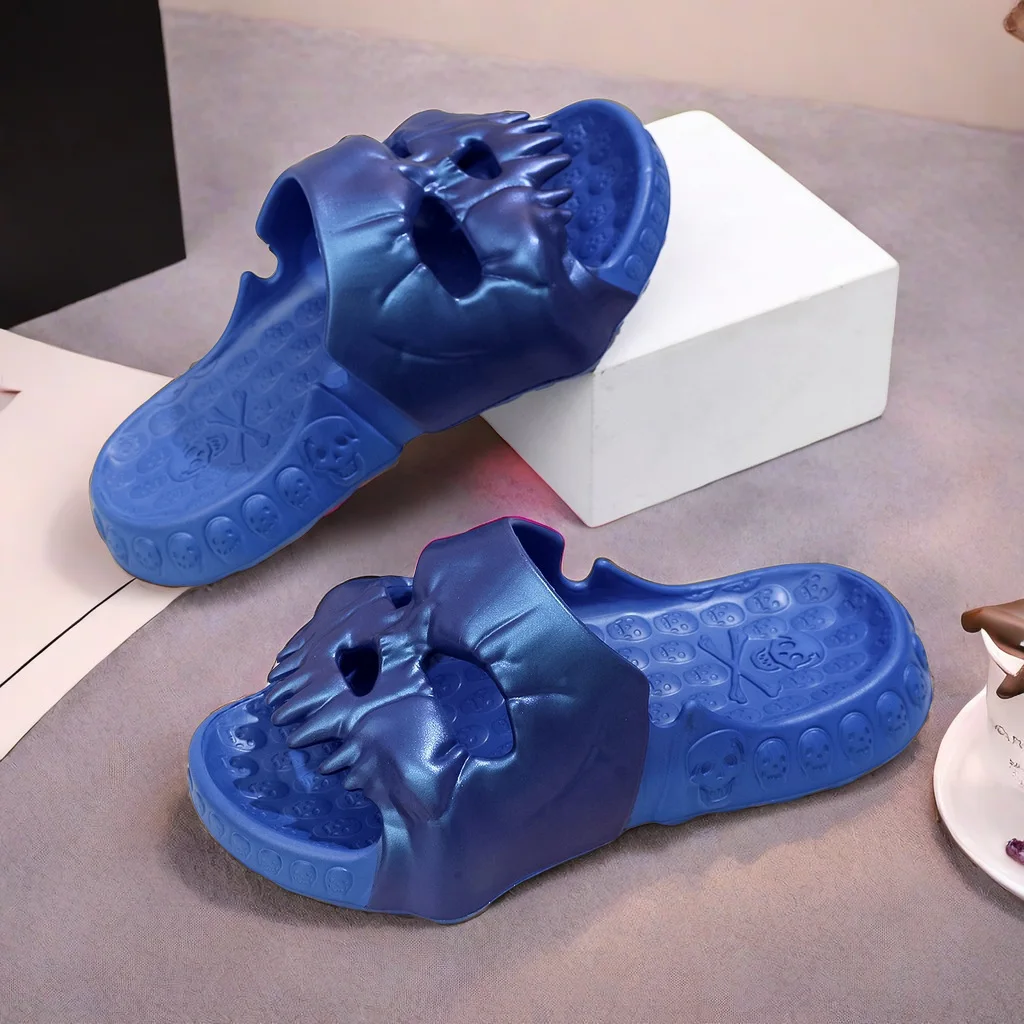 New Men's Skeleton Slippers Devil Summer Beach Sandals Women's Flip-flops Couple Non-slip Outdoor EVA Slippers