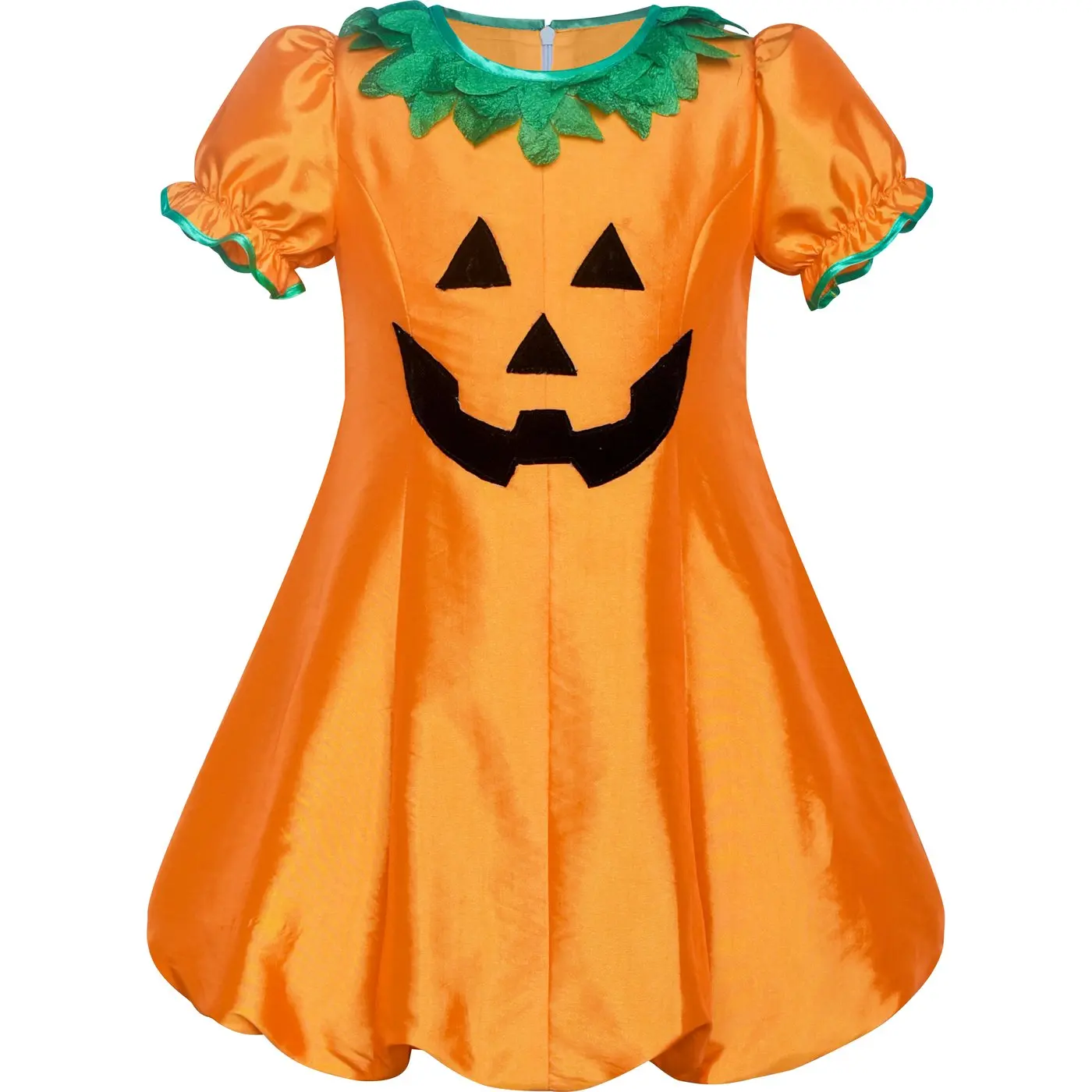 Girls Dress Pumpkin Costume Halloween Trick Treat Party