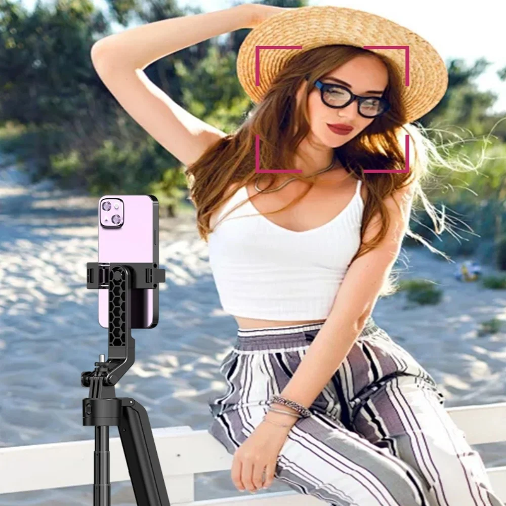 C12 1.8M Selfie Tripod for Cell Phone 360°Auto-Rotation AI Tracking Shooting Quadrapod with Remote Control Mobile phone holder