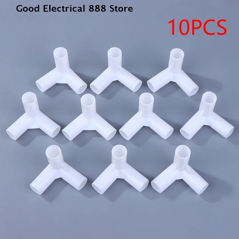 【GE】10PCS 12mm Plastic White Pipe Connector DIY Shelf Tent Fixed Joint Fitting Tee Four Way Straight Elbow Wardrobe Hook Joint