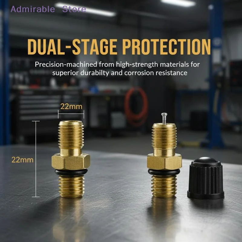 wHigh Precision M8x1 Brass Tire Valve Stems for Car Motorcycle Bike Secure Sealing Air Valve Cap Maintenance