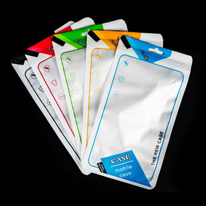 50Pcs 4 Maten Neutrale Plastic Zip Lock Cell Phone Case Tassen Pp Pouch Tassen Accesorries Verpakking Sealing Pouch Voor iphone Samsung