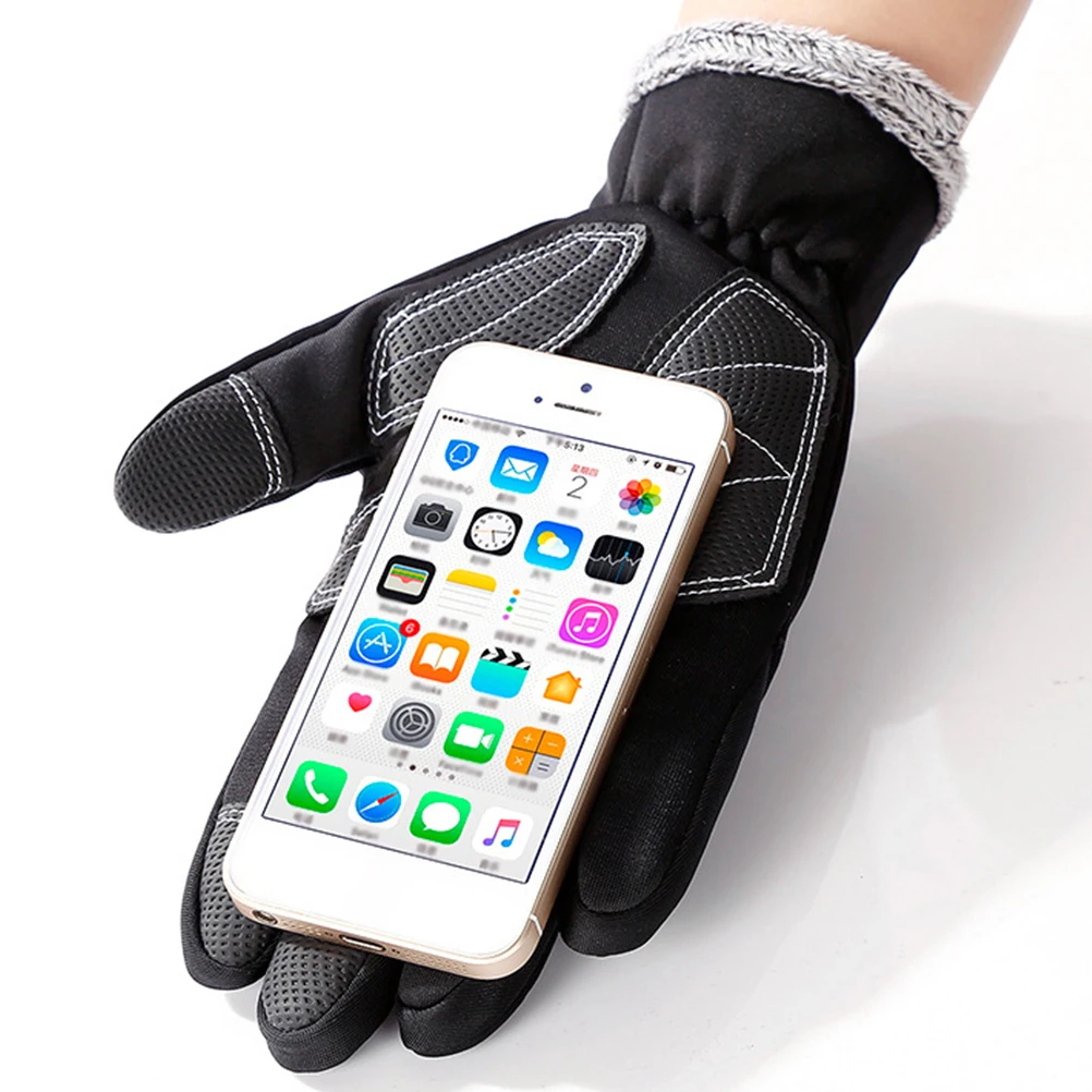 

Thicken Cycling Black Touch Screen Warm Neoprene Skiing Waterproof Anti Slip Outdoor Sports Gloves Sports Gloves