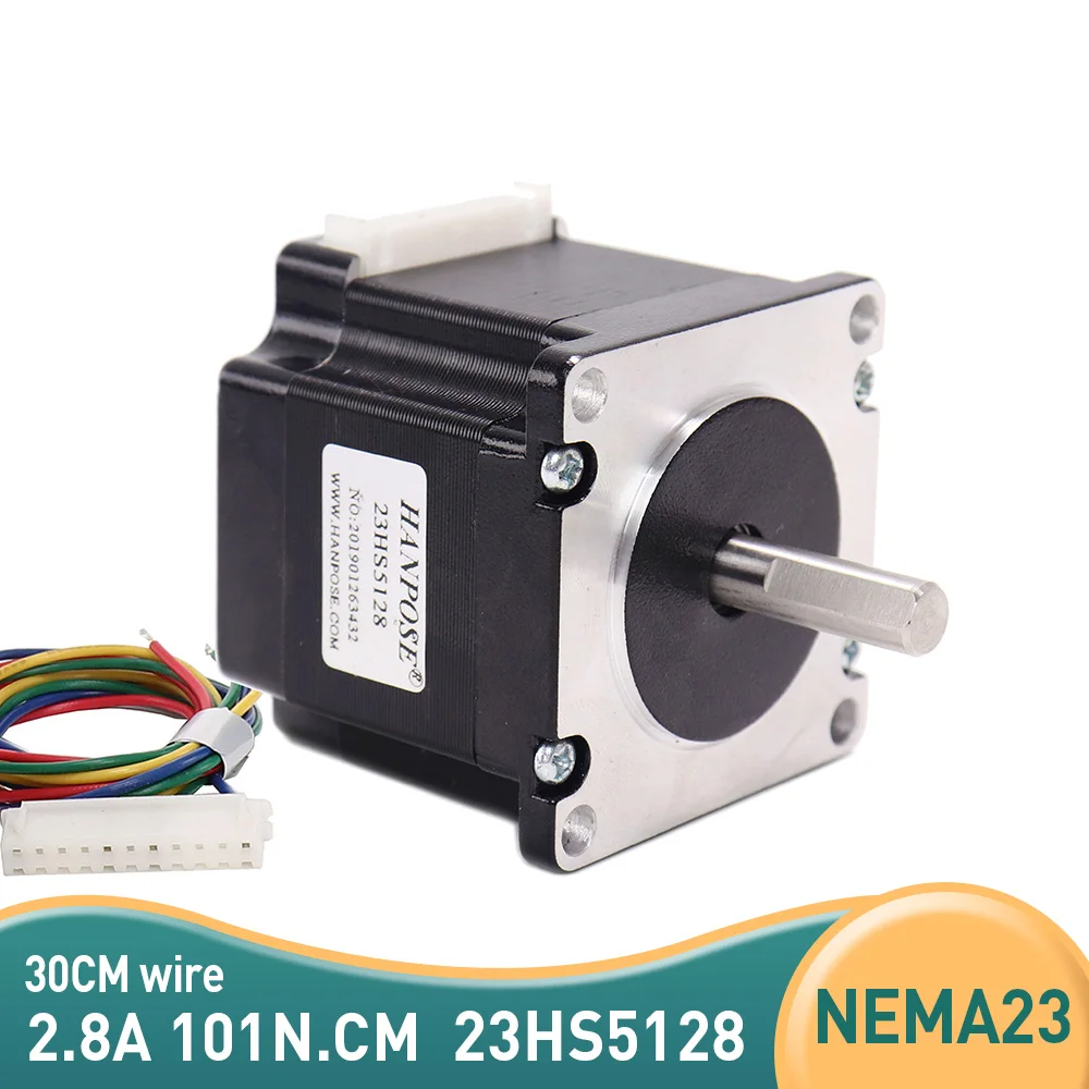 NEMA23 black motor 51mm 2.8A 4-wire 101N.cm 23HS5128 6.35MM 8MM for CNC Laser Grind Foam Plasma Cut stepper motor NEMA 23