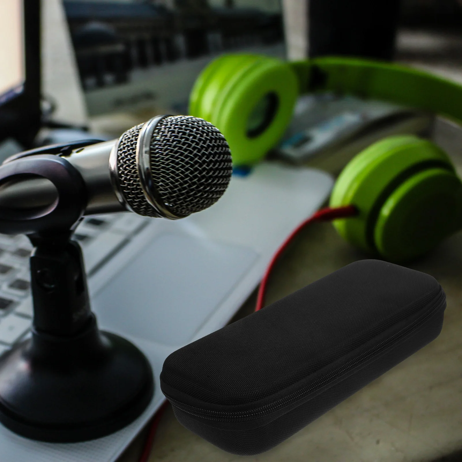 

Microphone Storage Box Portable Shockproof Mic Case For Handheld Microphone Travel Use Sturdy Fabric Carrying Bag