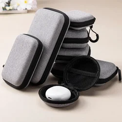 Portable Shockproof Mini Round Coin Storage Bag women men mini Earphone Charger Case Data Cable Organizer Case
