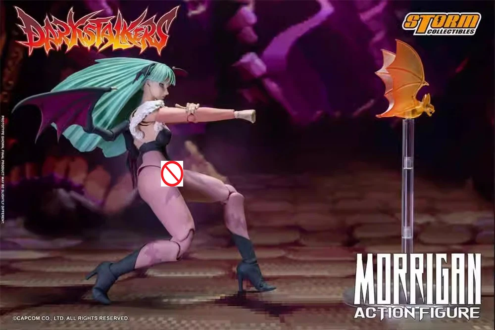 1/12 العاصفة اللعب CPDS02 لعبة لاعب القتال في الشارع موريجان مصاص دماء عمل الشكل الأزرق الشعر الخفافيش الجناح تصميم 6 "عمل الشكل