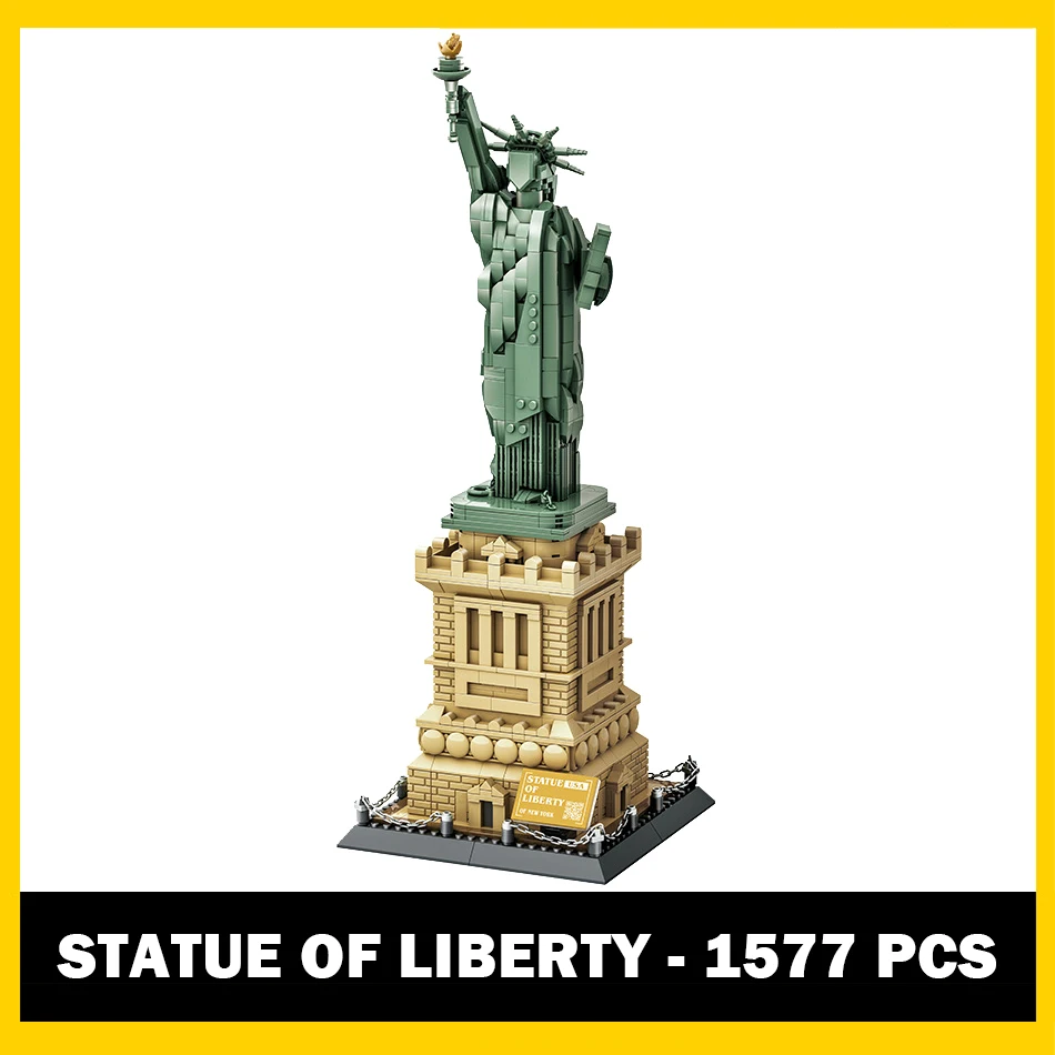 MOC World Famous Architecture America Statue of Liberty Model Building Blocks Large Construction Bricks Toy for Kids Adults Gift