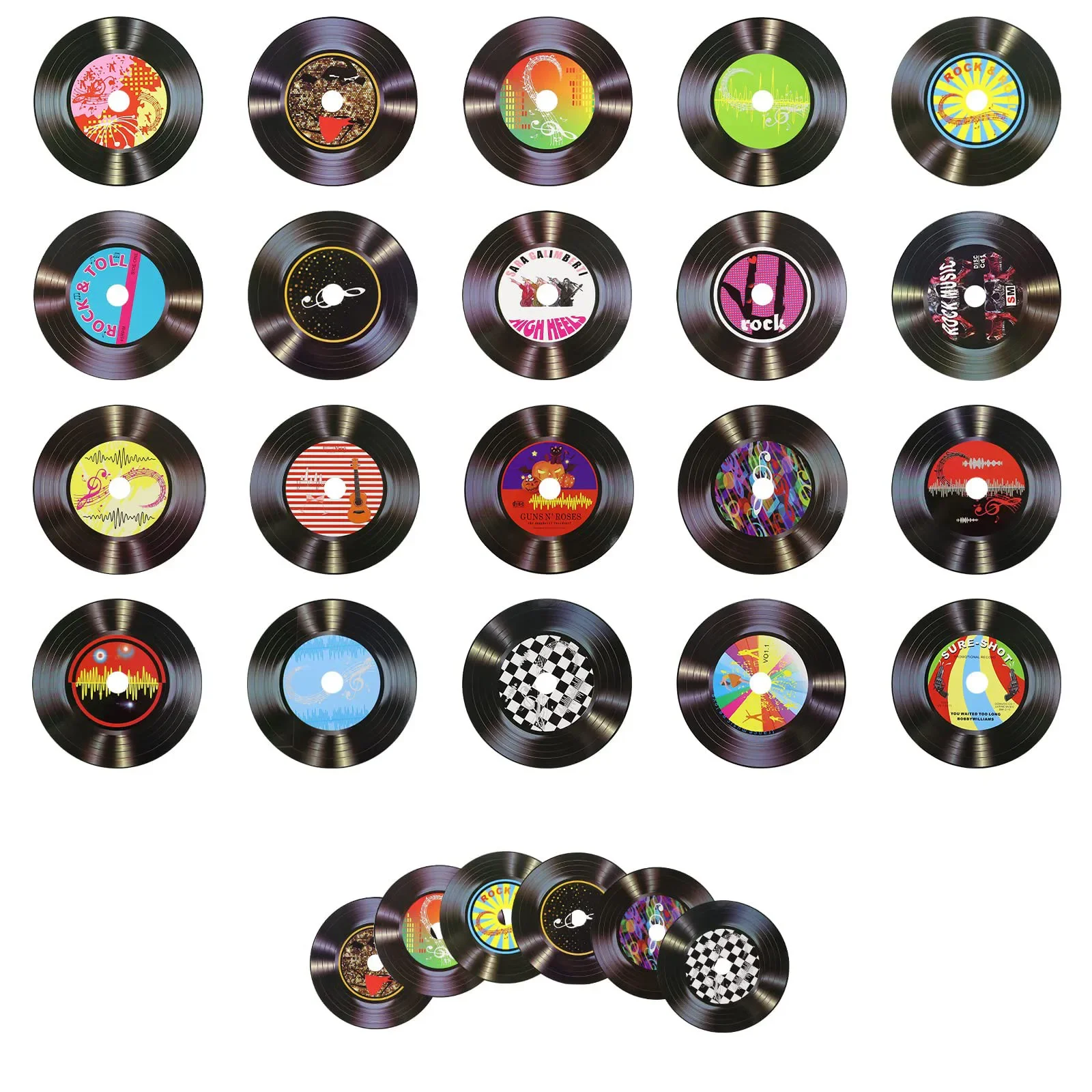 20PCS CD Album Cover Posters Bedroom Decor,Music Party,Blank Vinyl Records Wall Sticker Decoration Decor (Material Cardboard)