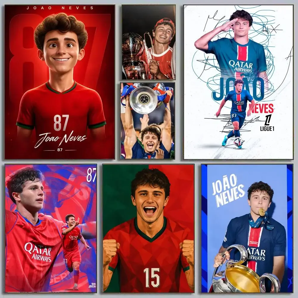 Joao Neves Benfica Midfielder Portuguese Prodigy Painting Calligraphy Eco-friendly wall decor Vintage Office frameless