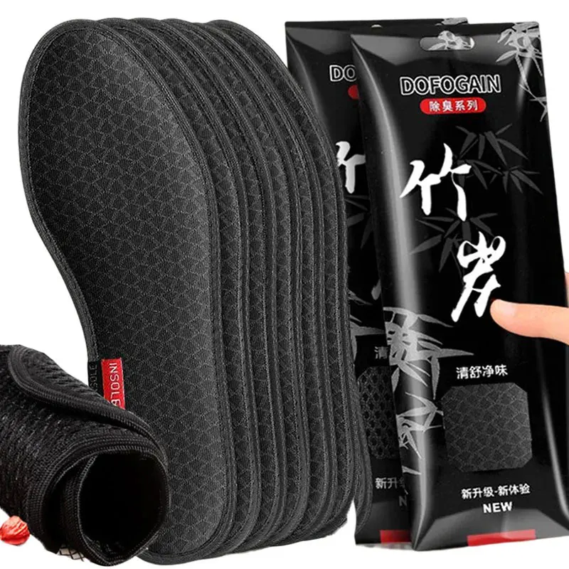 2-20pc Bamboo Charcoal Deodorant Insoles Mesh Breathable Absorb-Sweat Shoe Pads Men Running Sports Shoes Insert Deodorant Insole