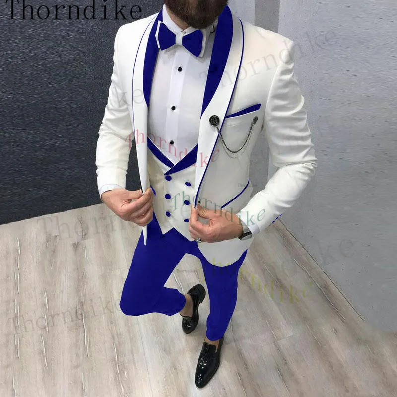 Thorndike New Fashion Men Blazer Wedding Suits Classic Male Costume Business Formal Party Slim Fit Tuxedos (Jacket+Pant+Vest)