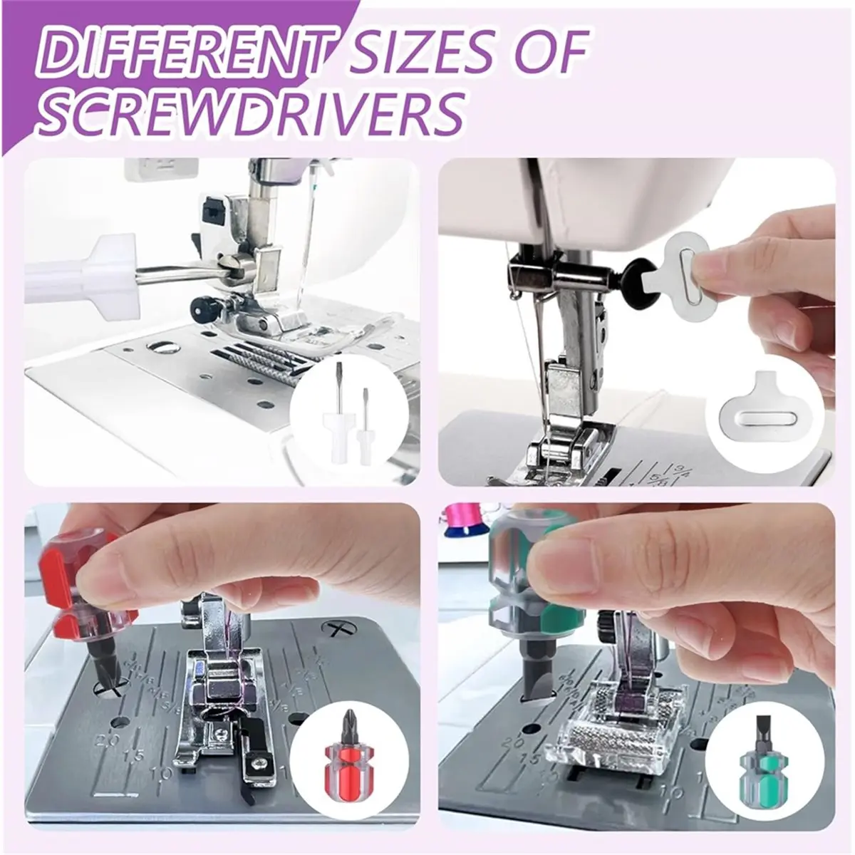 21 Pcs Sewing Machine Cleaning Kit, Tweezers, Rippers, Screwdriver,Double Headed Brush, Board Screwdriver,Silicone Brush