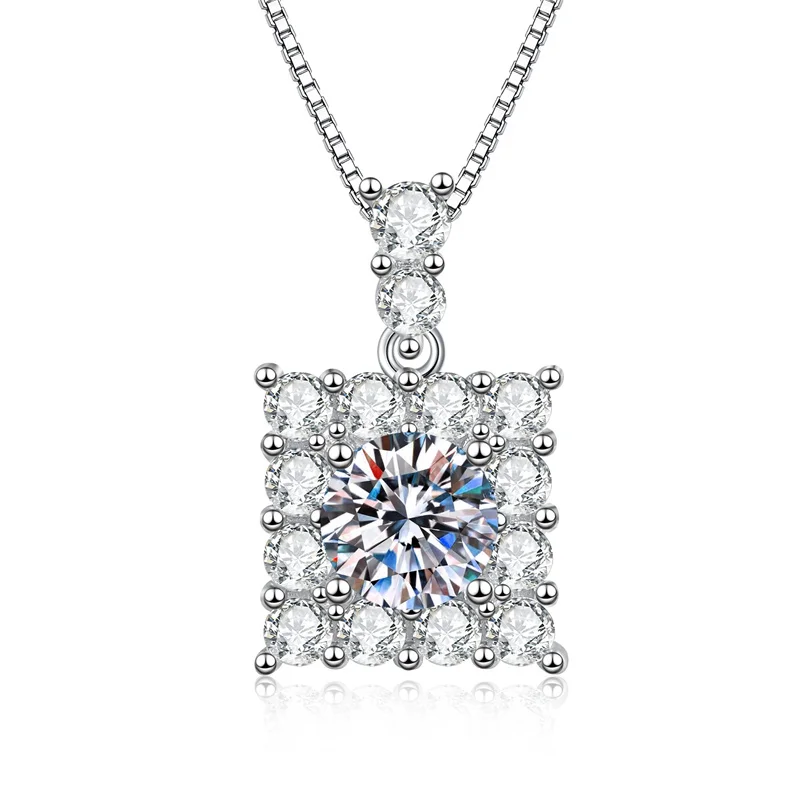 

XL547 Lefei модное роскошное классическое муассанитовое ожерелье цвета D 1, квадратное ожерелье в виде тележки для женщин, стерлинговое серебро s925, ювелирные изделия для вечеринок