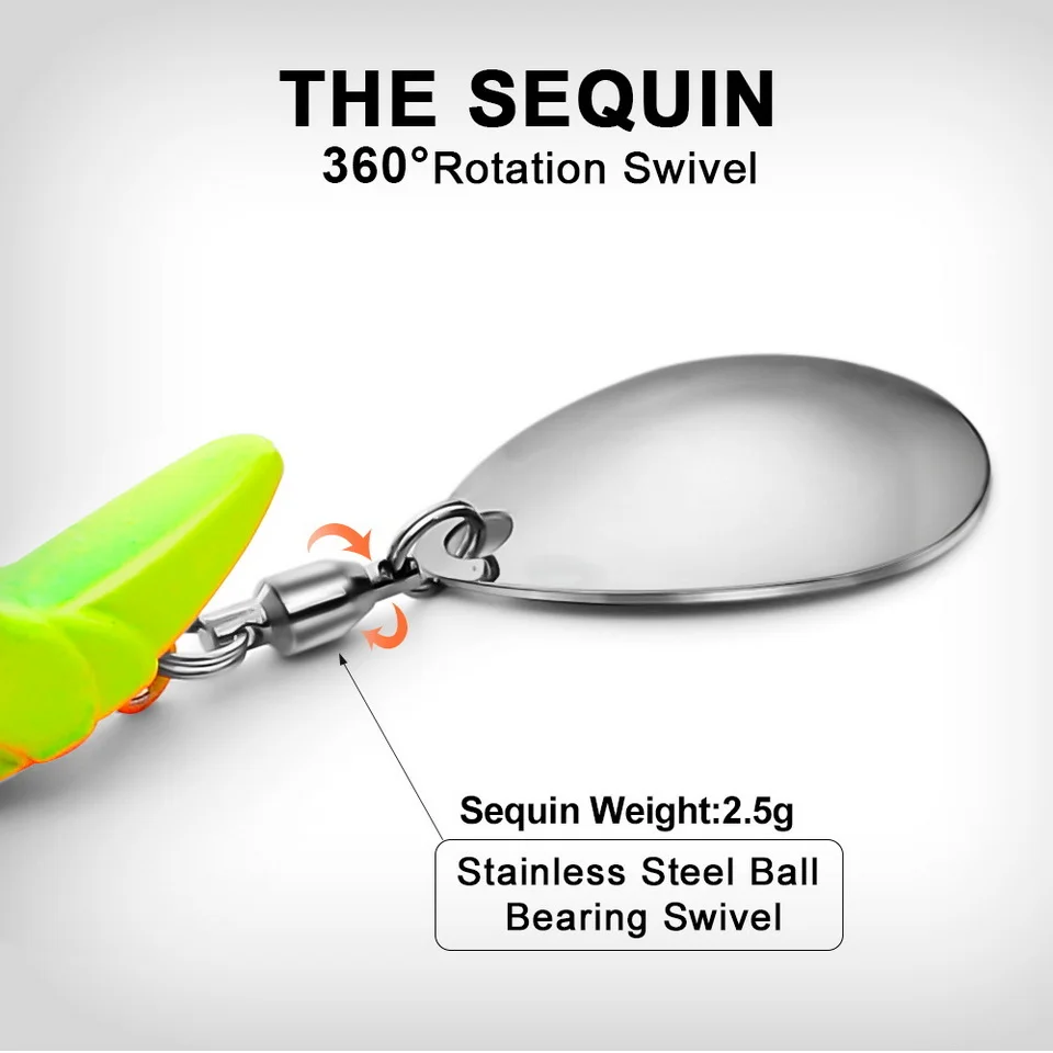 1pc Jig Kopf 7,5g 10,5g 15g Angeln Lockt Sinking Rotierenden Pailletten Metall Löffel Angelhaken Jigging jigs Angelhaken Köder Tackle – Detail 10