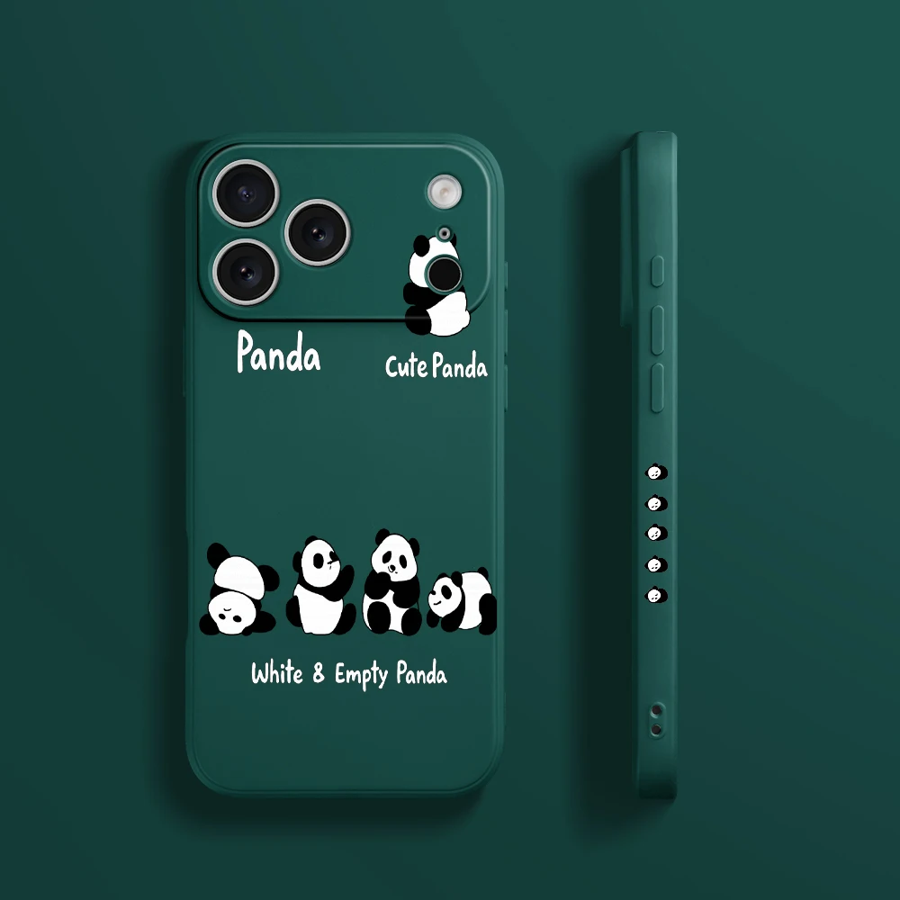 الباندا نمط جراب هاتف آيفون 17 ProMax 17 الهواء 16 15 14 13 12 11 برو ماكس XS Max7 8 زائد 16e 16 زائد غطاء من البولي يوريثان Coque