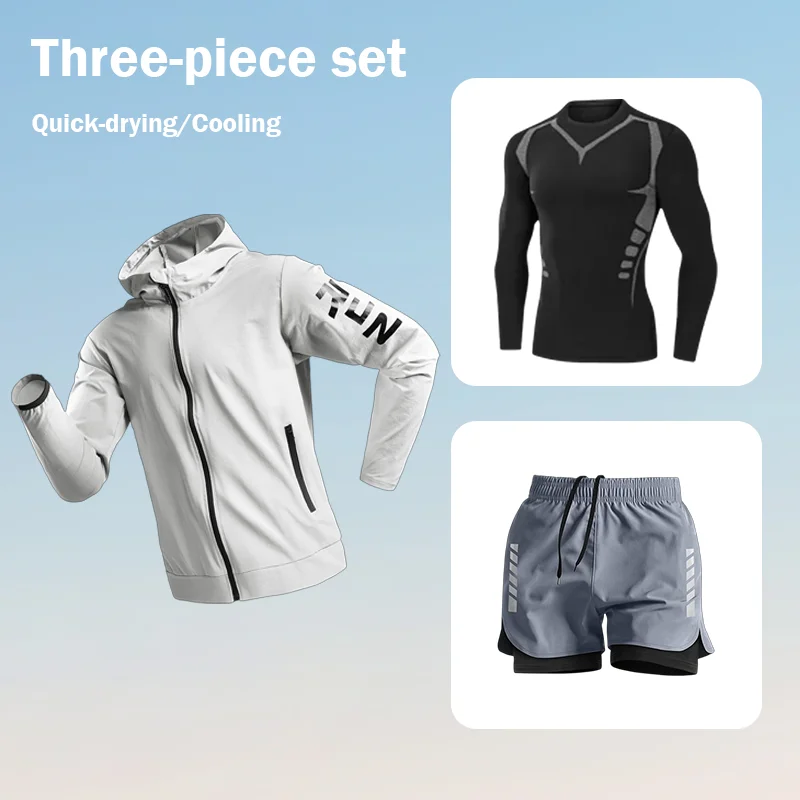 

Men’s Quick Dry Running Set Sports Suit Gym Fitness Sportswear Basketball Tights Outdoor Jogging Training Activewear