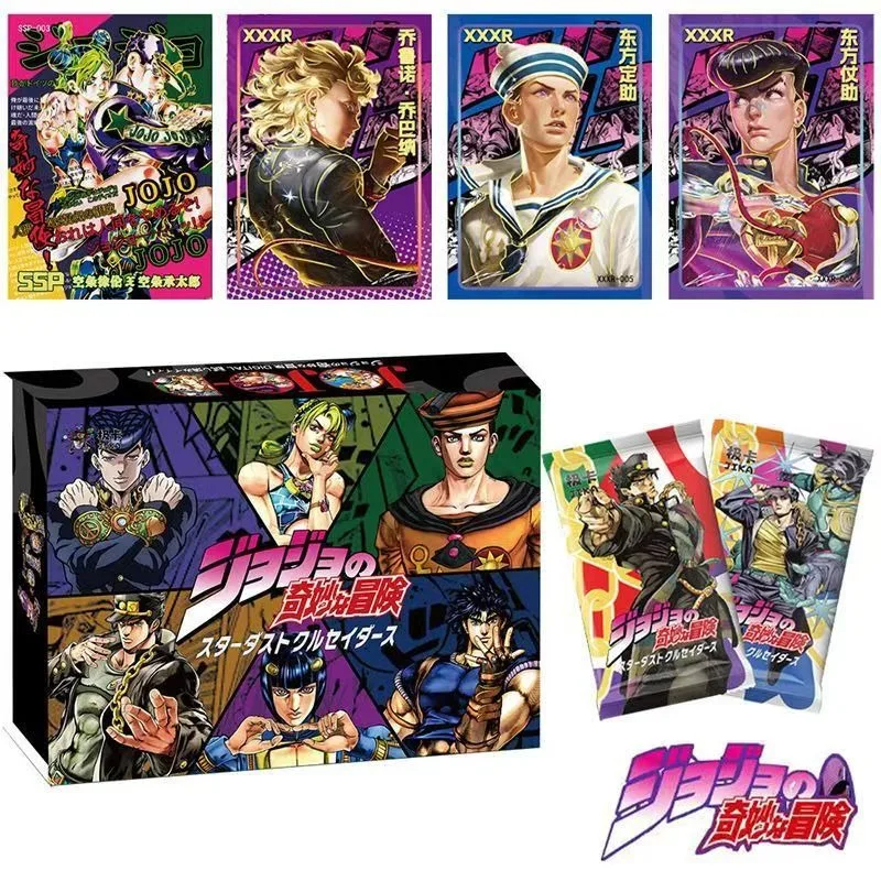 Anime jojo's bizarre adventure cartão vento dourado cartão colecionável raro carimbo de ouro cartão ssp presentes de brinquedo das crianças