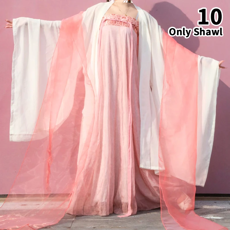 Chinese oude danskostuum 4M traditionele opera streamer Hanfu lange sjaal Dunhuang Fairy Dance podiumvoorstelling zijden lint