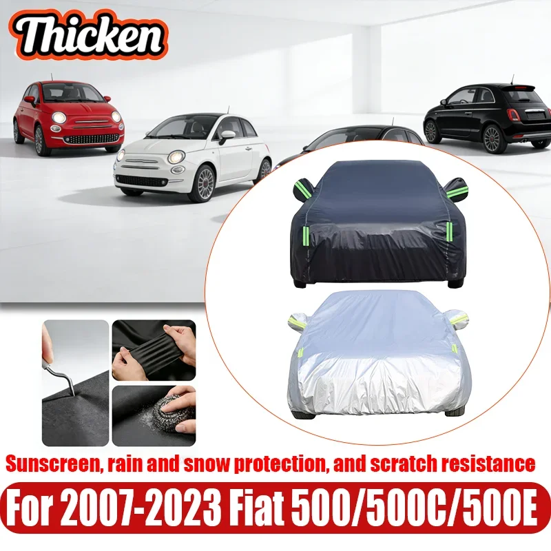 

Подходит для Fiat 500/500C/500E Abarth/нового Fiat 500 (черный) 2007-2023 гг., 210T, индивидуальный водонепроницаемый защитный экран для лобового стекла.