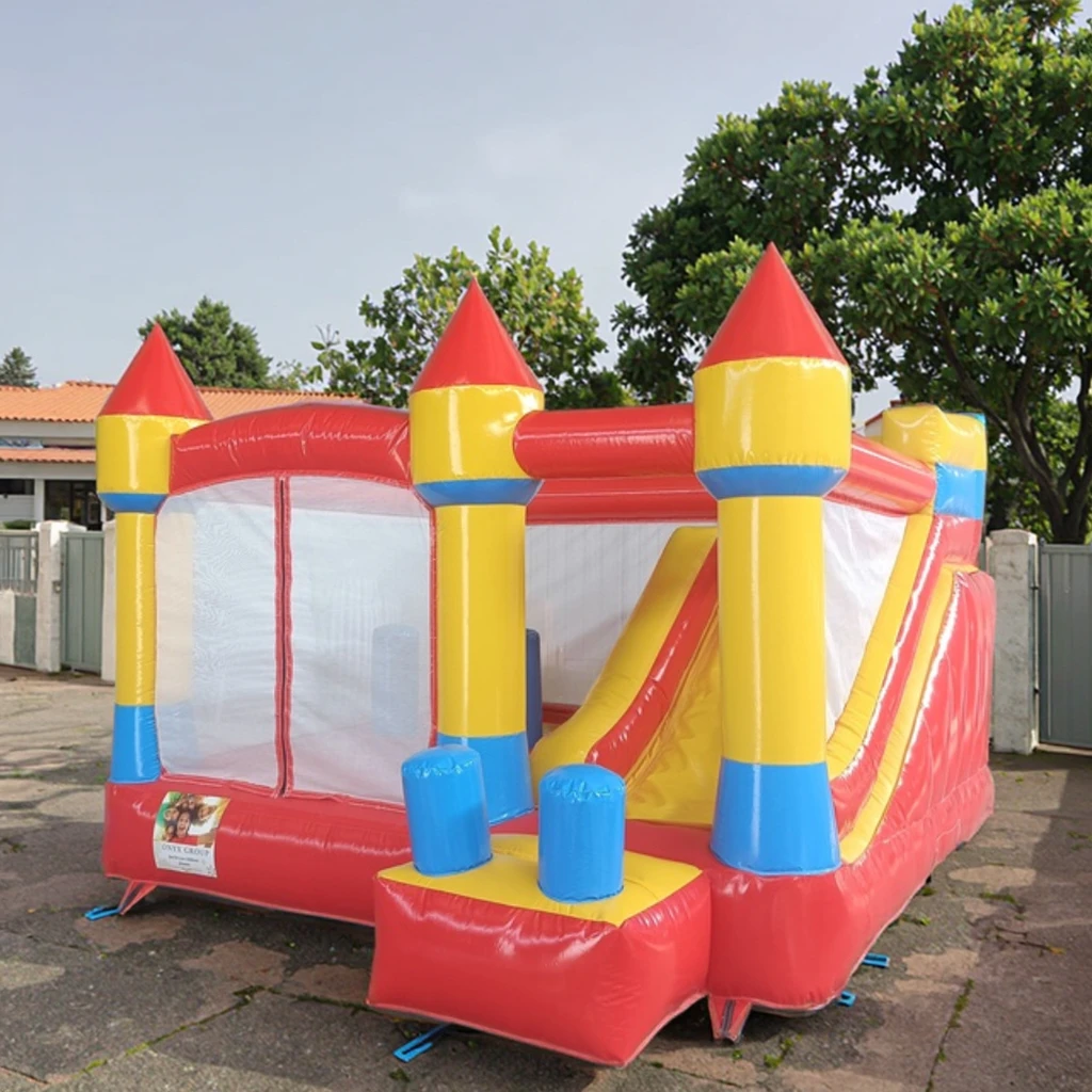 Inflatable Bouncy Castle, 4m*4.5m PVC Slide Combo, Jumping House for 10-15 Kids, Outdoor Party Play Equipment