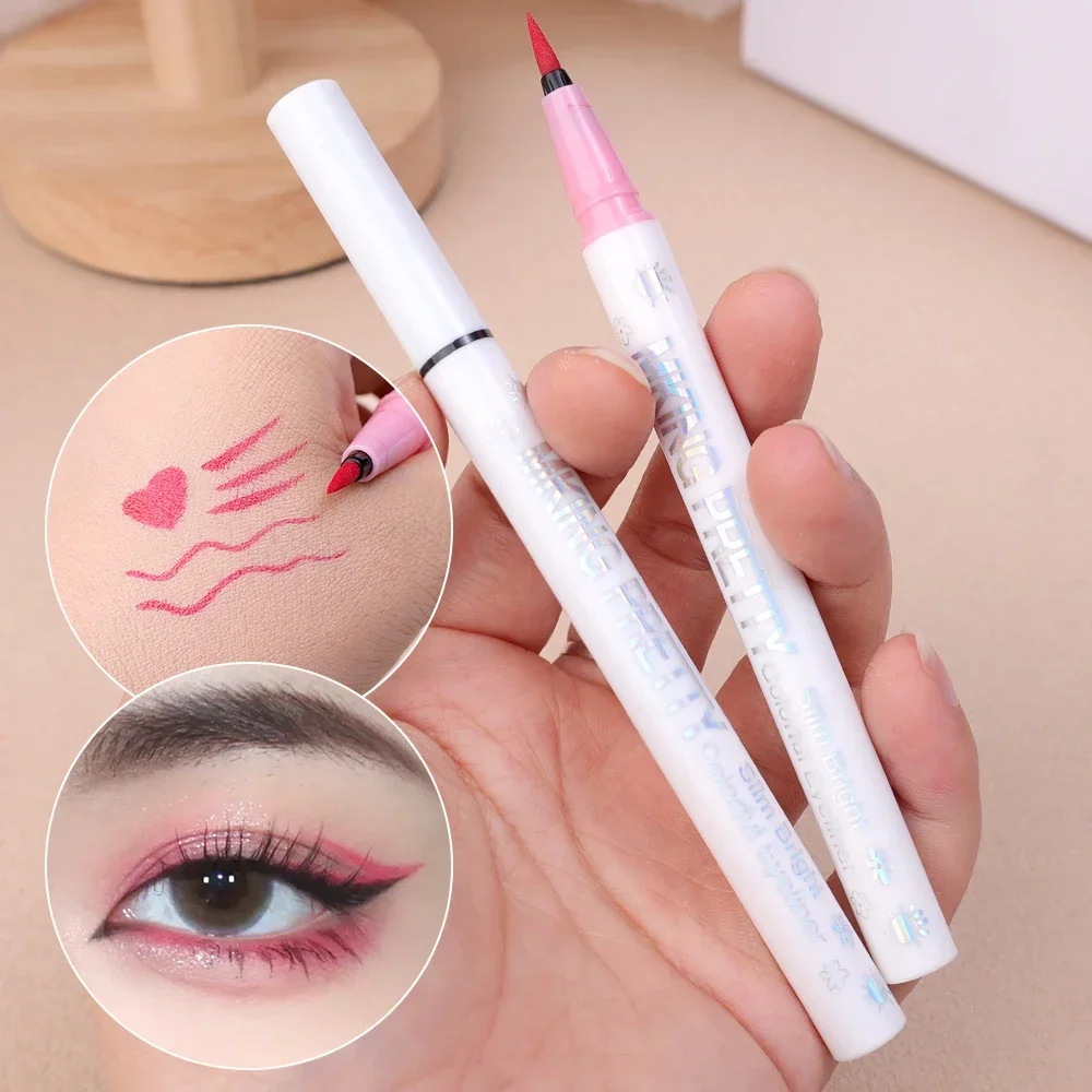 Ultra-thin Matte Liquid Eyeliner Pen Waterproof Lasting Blue Red Sweatproof Quickily Drying Eyeliner Pencil Eyes Makeup Cosmetic