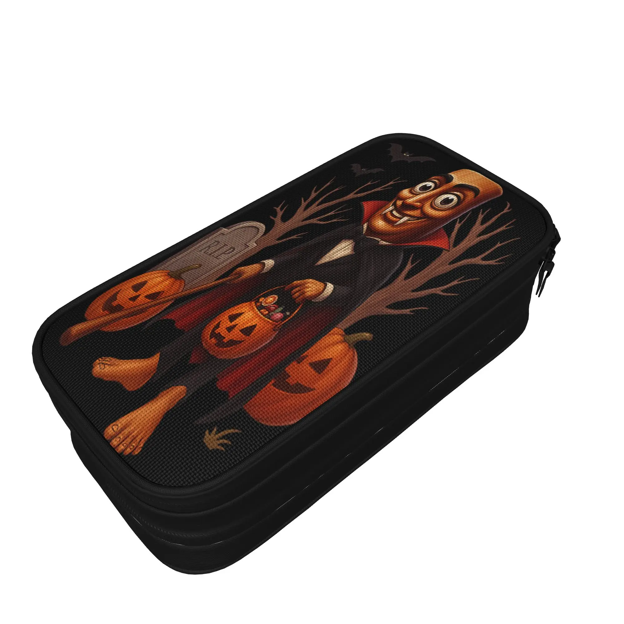 Tung Tung Tung Sahur Halloween Vampire Brainrot Pencil Case  School Pencil Cases Canvas Boy Girl Pencil Pouch School Stationery