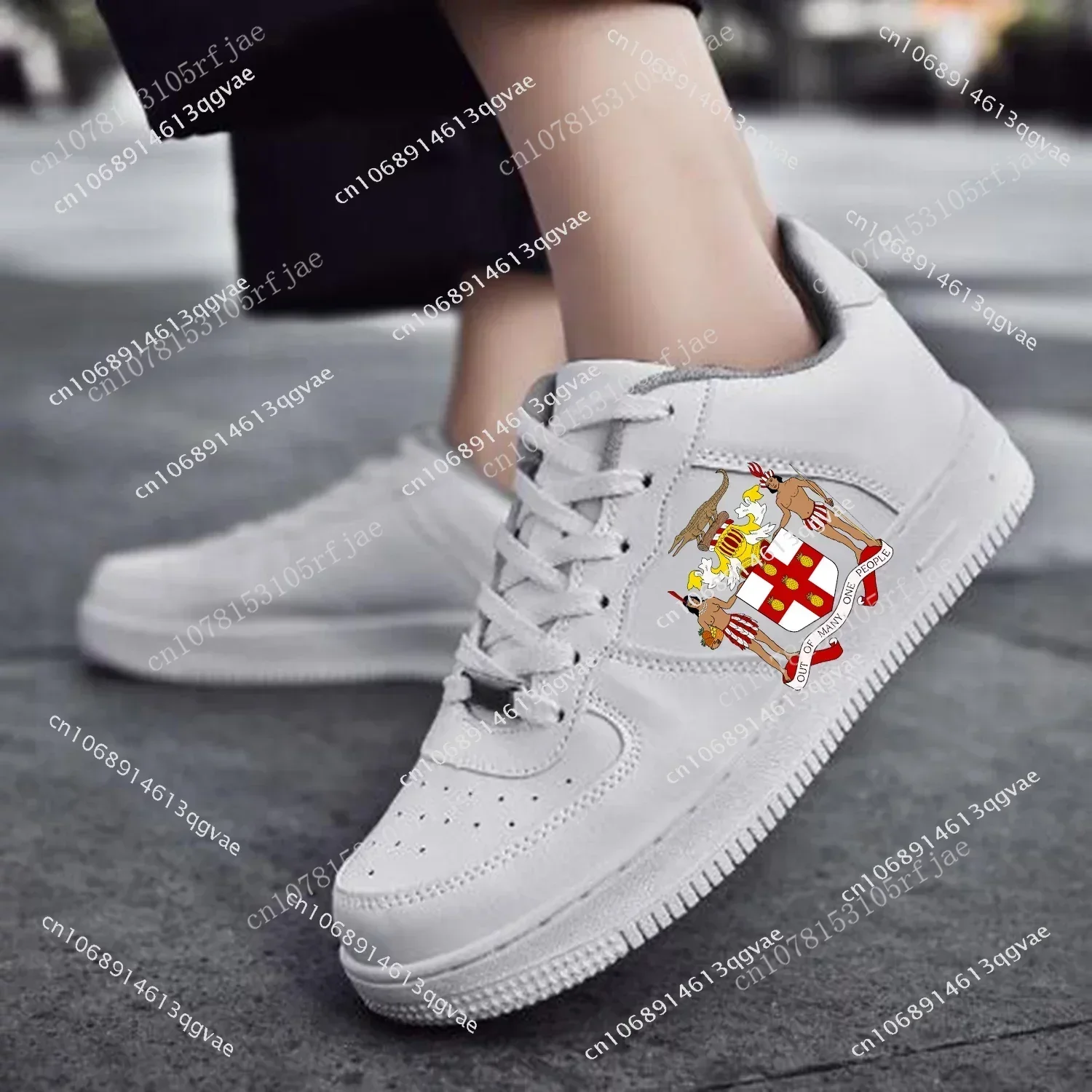 Zapatillas de baloncesto AF con bandera Jamaiquina para hombre y mujer, deportivas para correr, zapatos planos de fuerza de alta calidad, malla con cordones, zapatos hechos a medida, bricolaje