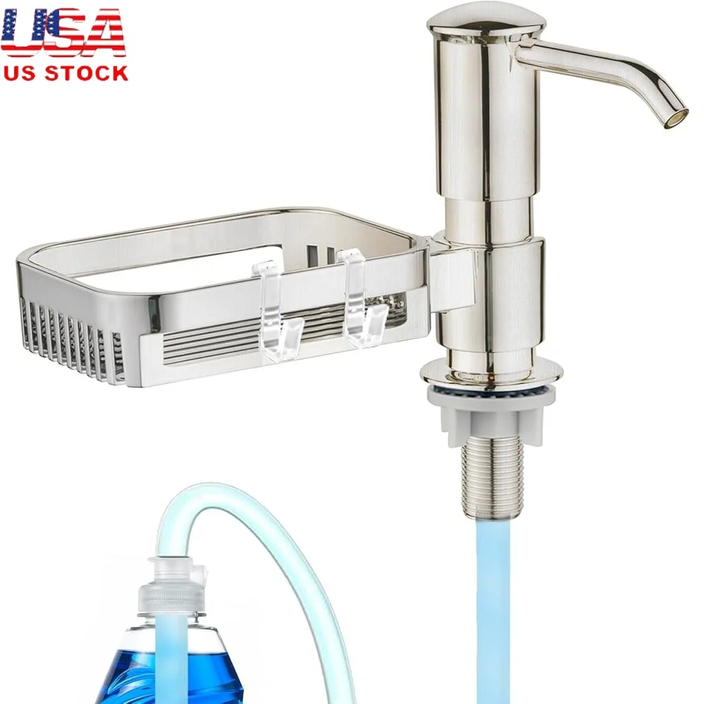 

Встроенный дозатор мыла, насос с держателем губки, кухонная мойка, АБС-пластик, установка под столешницей, трубка без утечек, 38 дюймов, устойчивая к ржавчине