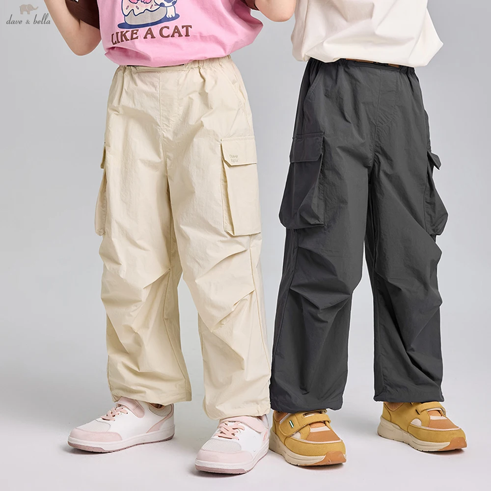 

Dave Bella Children Summer Pants Boys Elastic Waist Cargo Pants Spring Casual Sports Pocket Jogger Trousers DK2261179