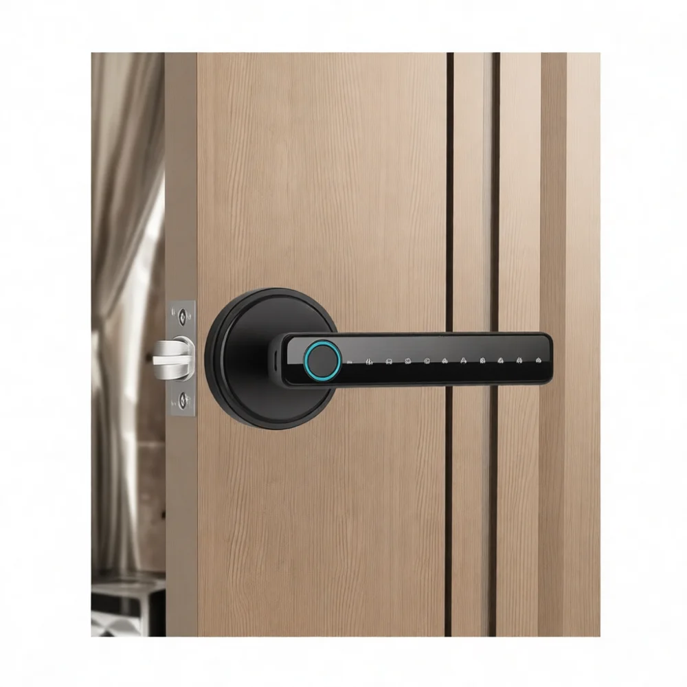 Smart Fingerprint Door Lock Tuya Bluetooth Keyless Entry Knob Electronic Password Lock For Wooden Door Home Security Access