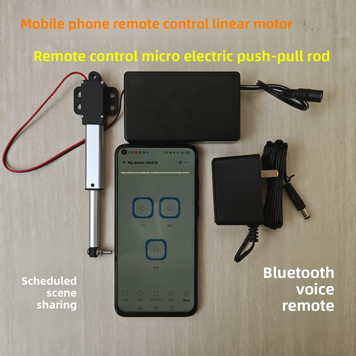 Mini Electric Linear Actuator Smartphone Remote Control Switch for Cage Door Lock Latch DIY Modification APP Control Use