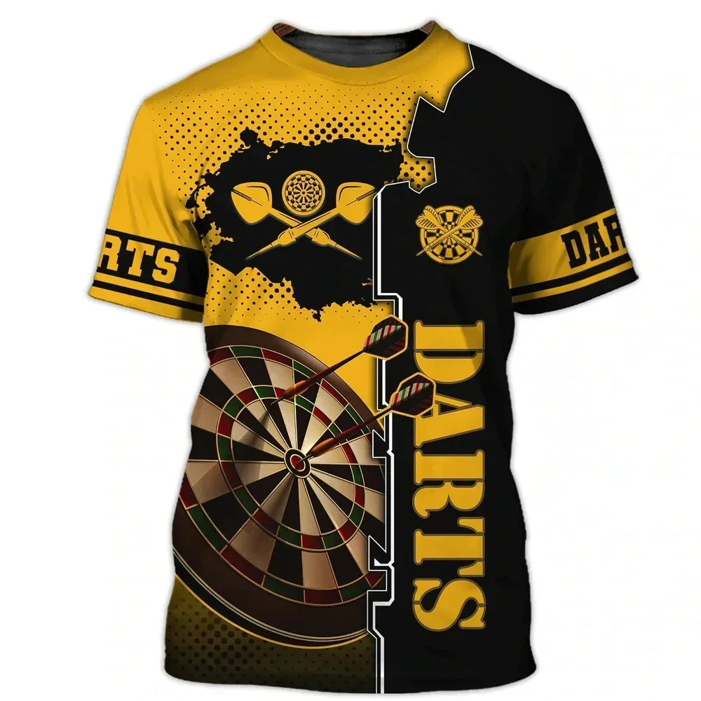 Bar Indoor Club Darts 3D Printed Sports Men\'s And Women\'s Fashion Casual Party Street Hip Hop Crew Neck Short Sleeve T-shirt Top