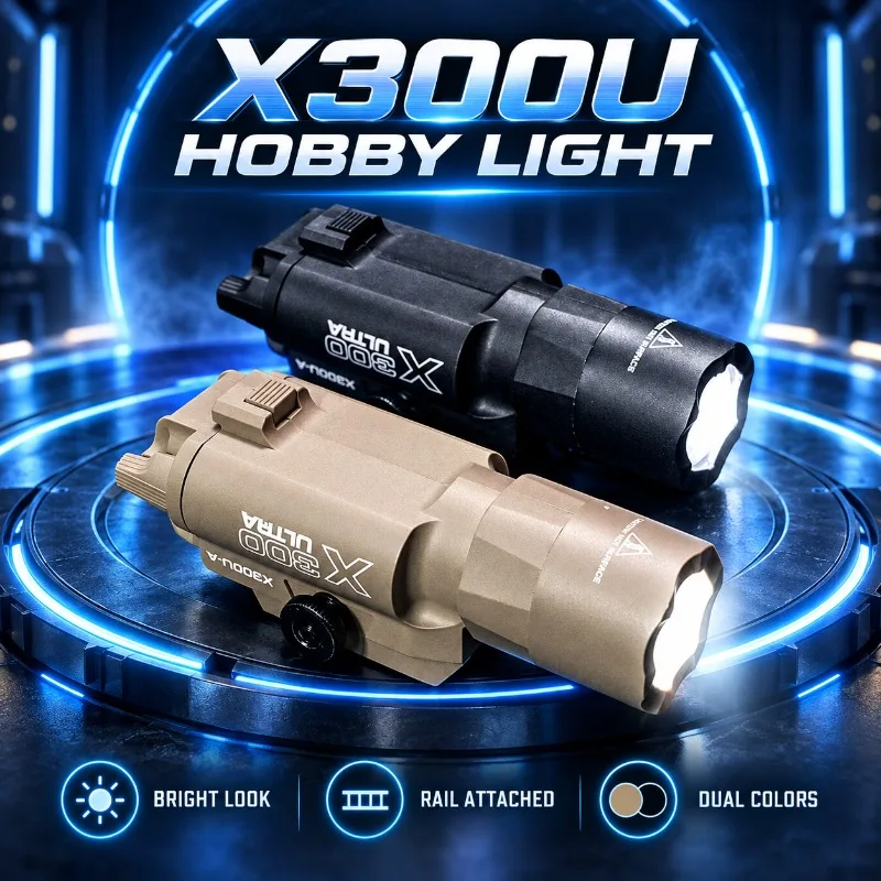 20-21mm Rail Compatible X300U Nylon Flashlight, Bright Torch Hobby Model Decoration Accessory