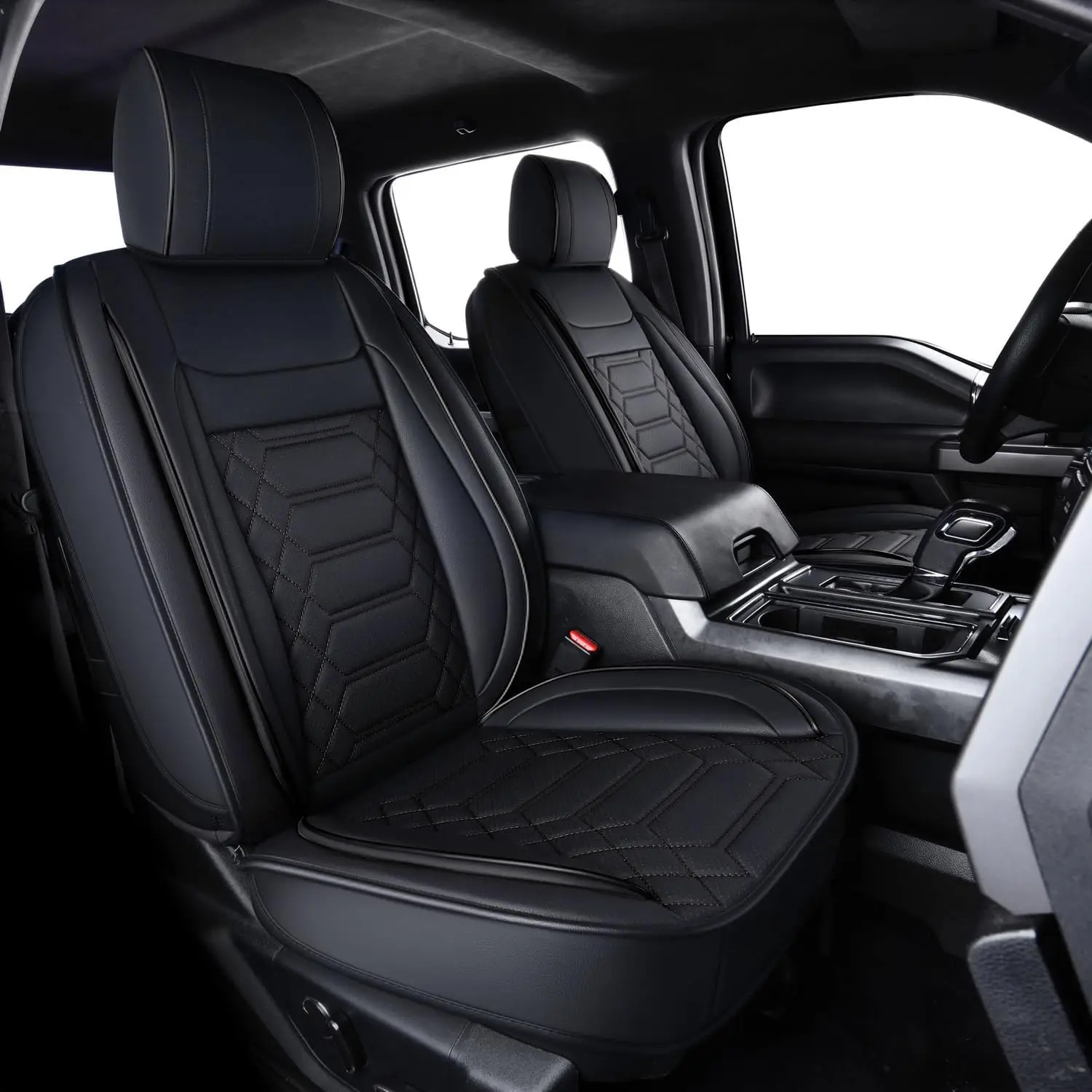 

Чехлы для автомобильных сидений для грузовиков 2019-2026 годов, из искусственной кожи, черные, полный комплект